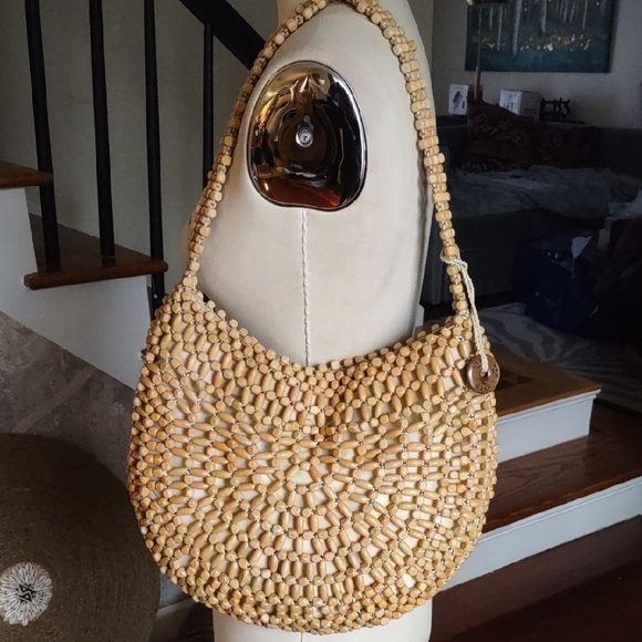 The Sak Handbags - The Sak Montara Wood Beaded Hobo Bag.